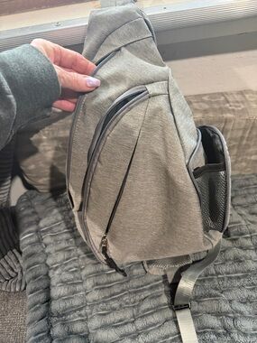 Sling Backpack - Gray Casual Crossbody Bag